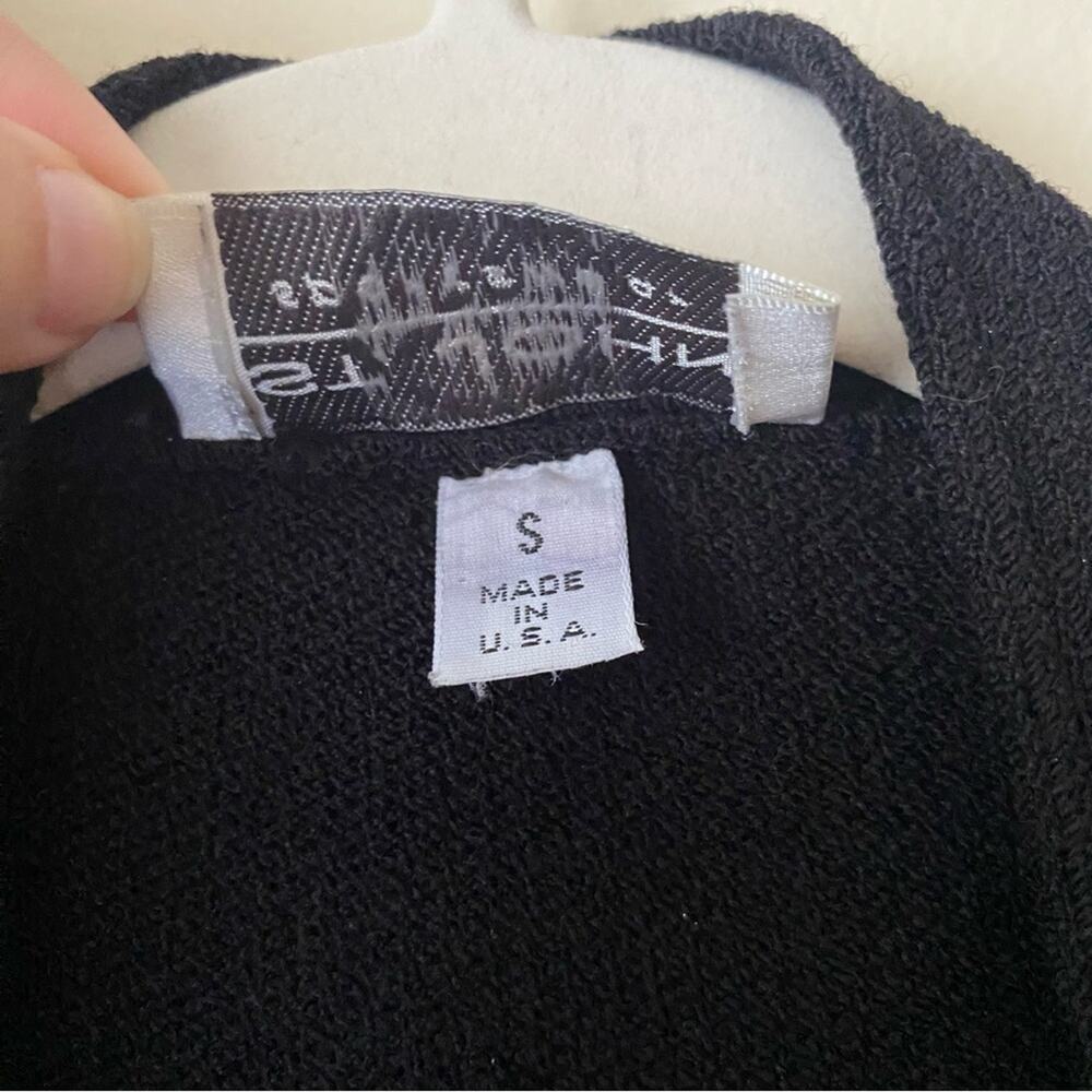 St. John Sportswear | Open Front Cardigan Sweater Santana Knit Black Small - Picture 6 of 6